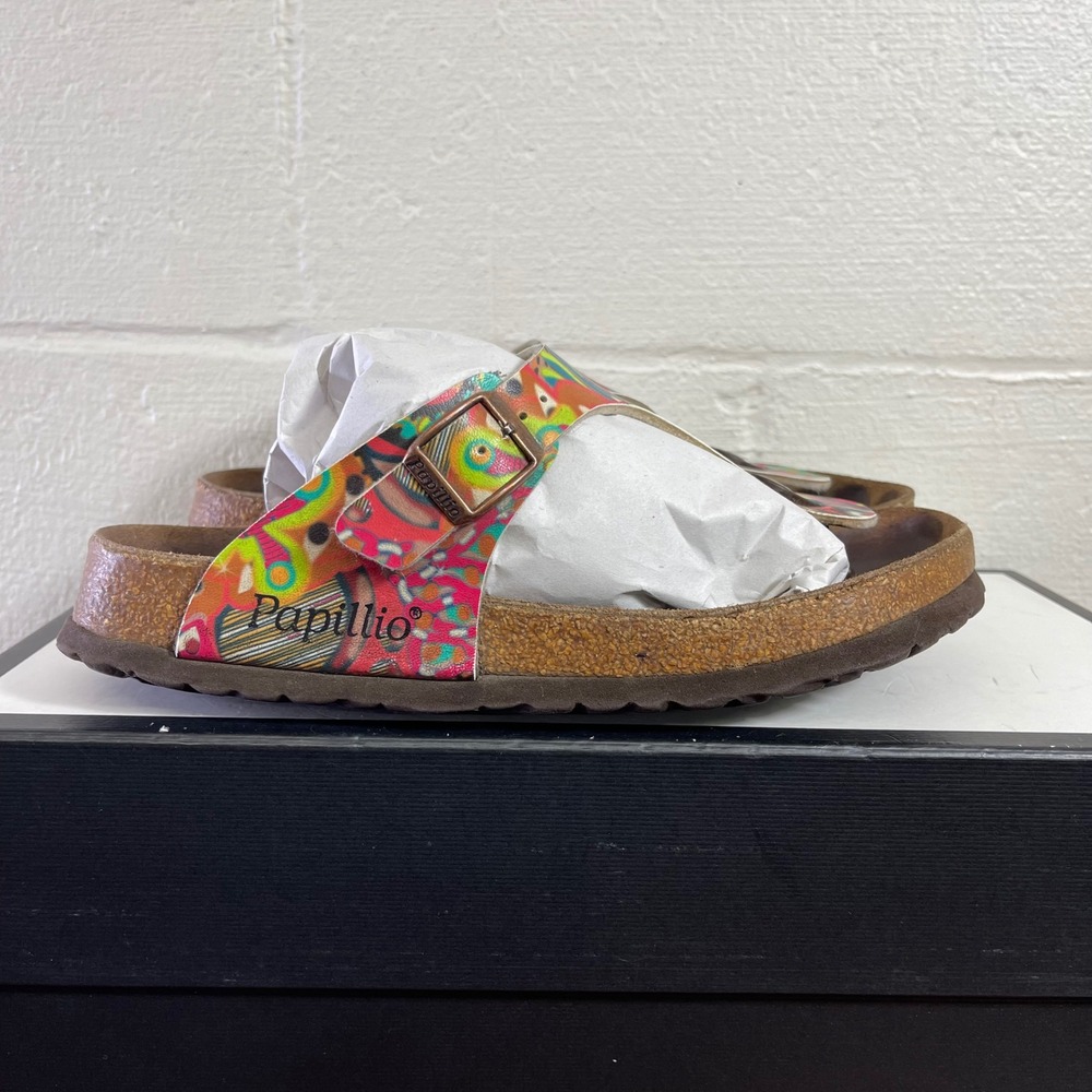 Papillio by Birkenstock Gizeh Multi Color Psychedelic Sandals Womens 38 EU/7 US
